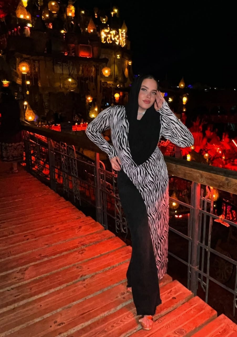 Zebra hooded top