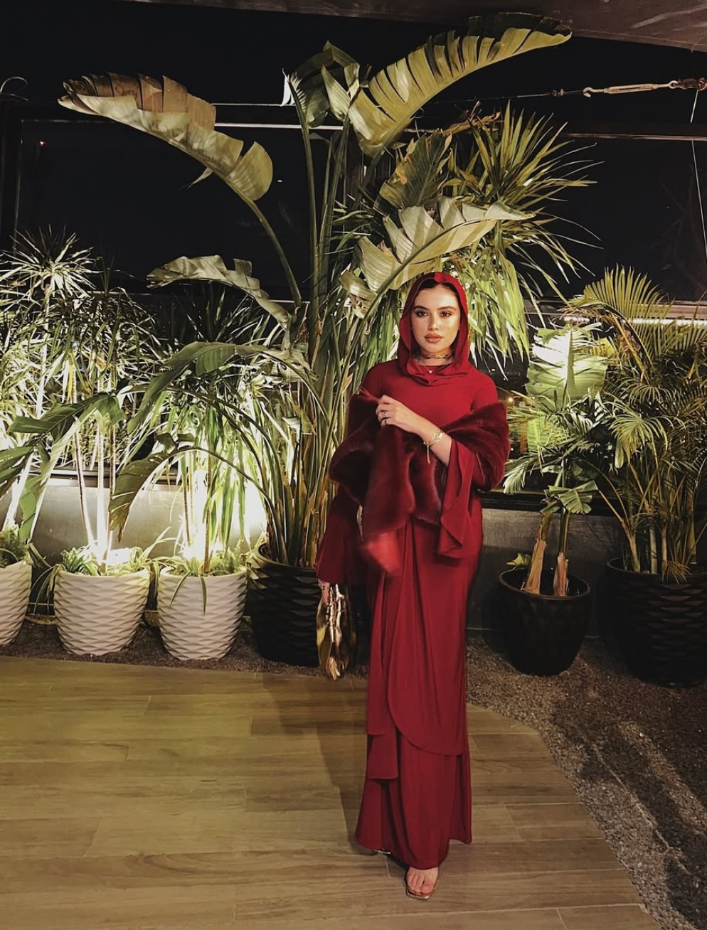 Maroon mii maxi dress