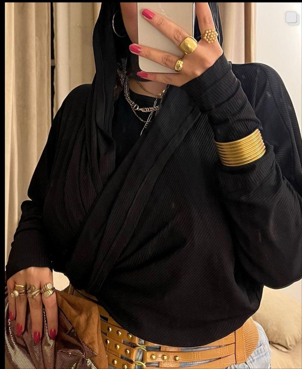 Hooded Striped Ribbed Top