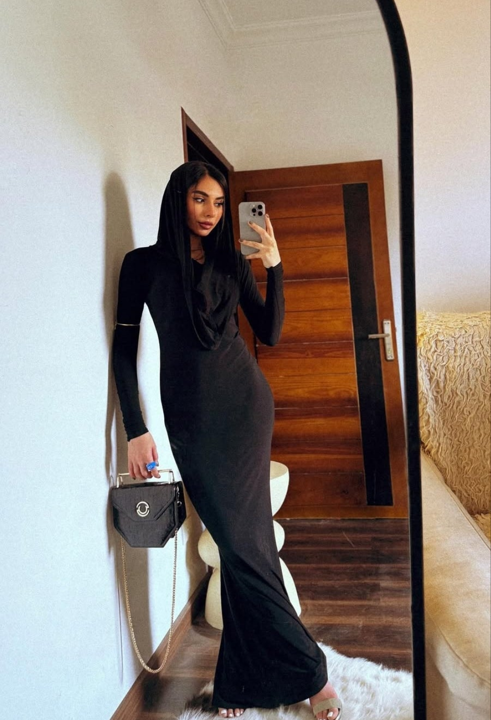 Maxi hooded dress