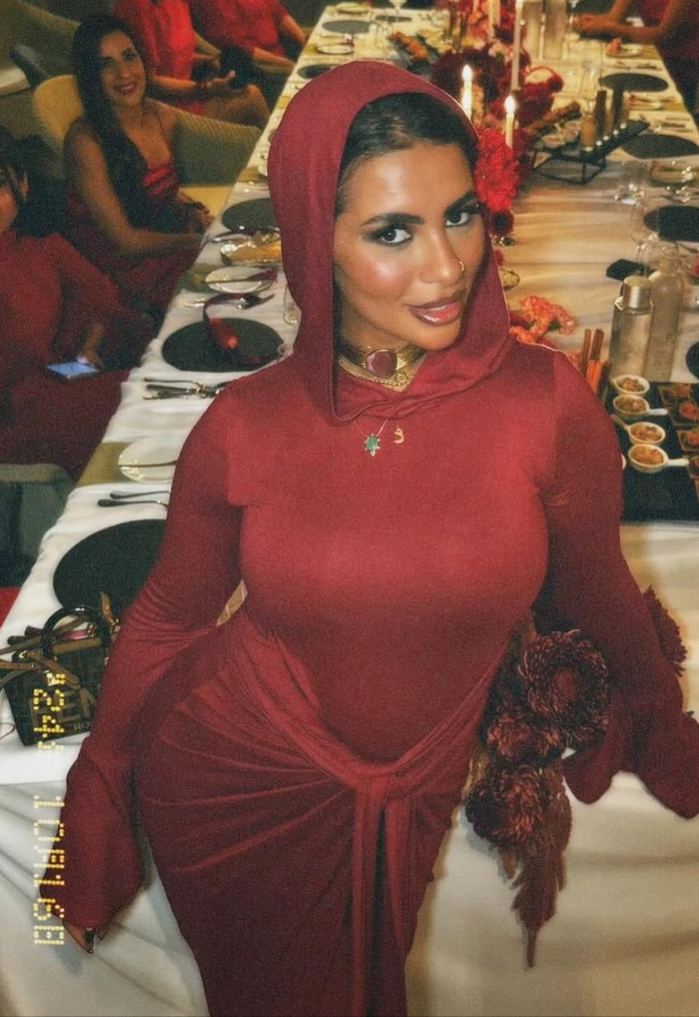 Maroon mii maxi dress