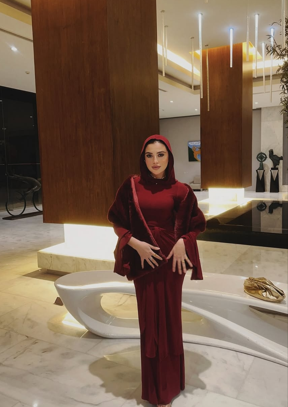 Maroon mii maxi dress