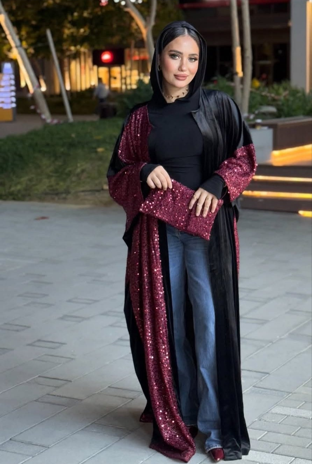 Velvet mix kaftan