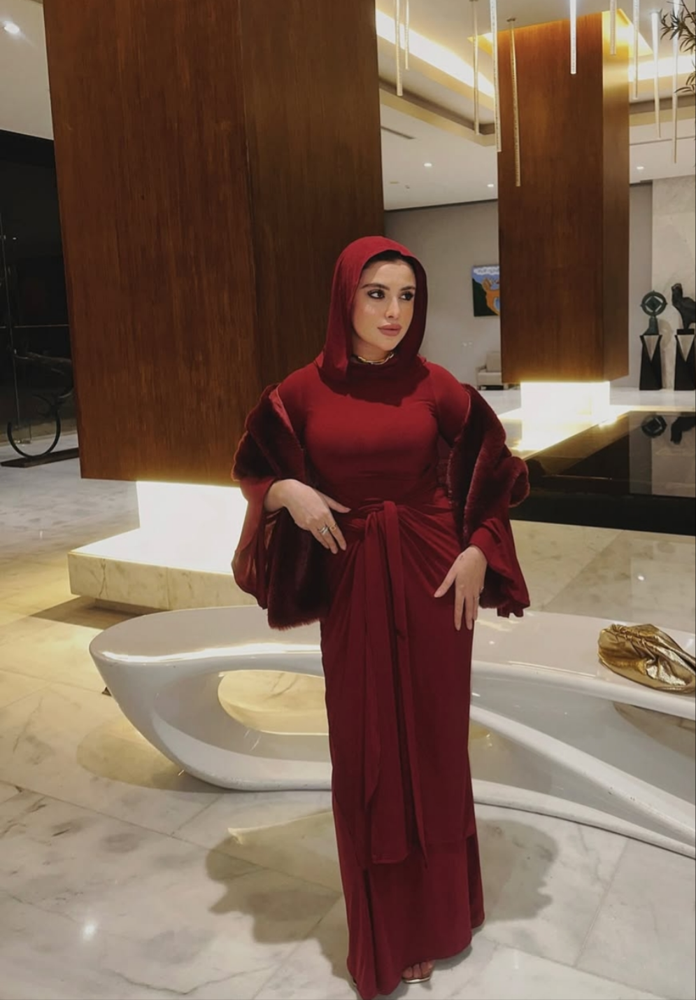 Maroon mii maxi dress