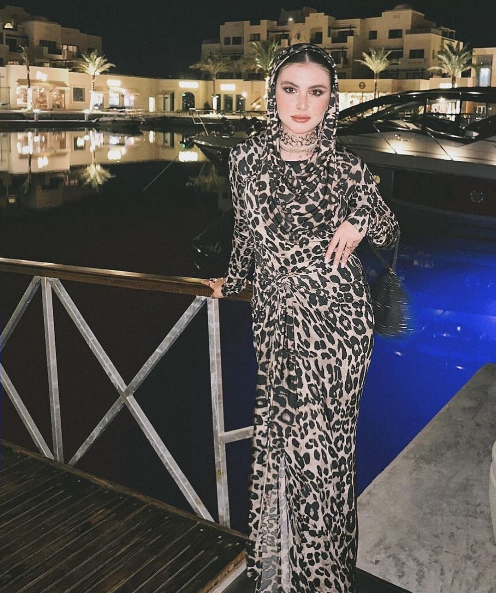 Cheetah maxi hooded dress