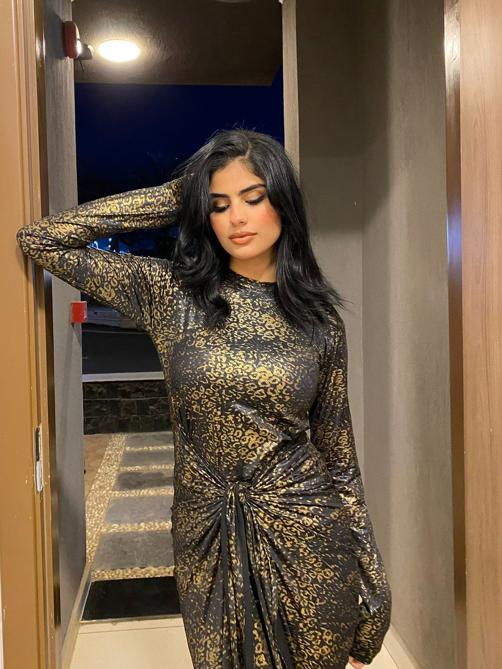 Maxi dress in gold