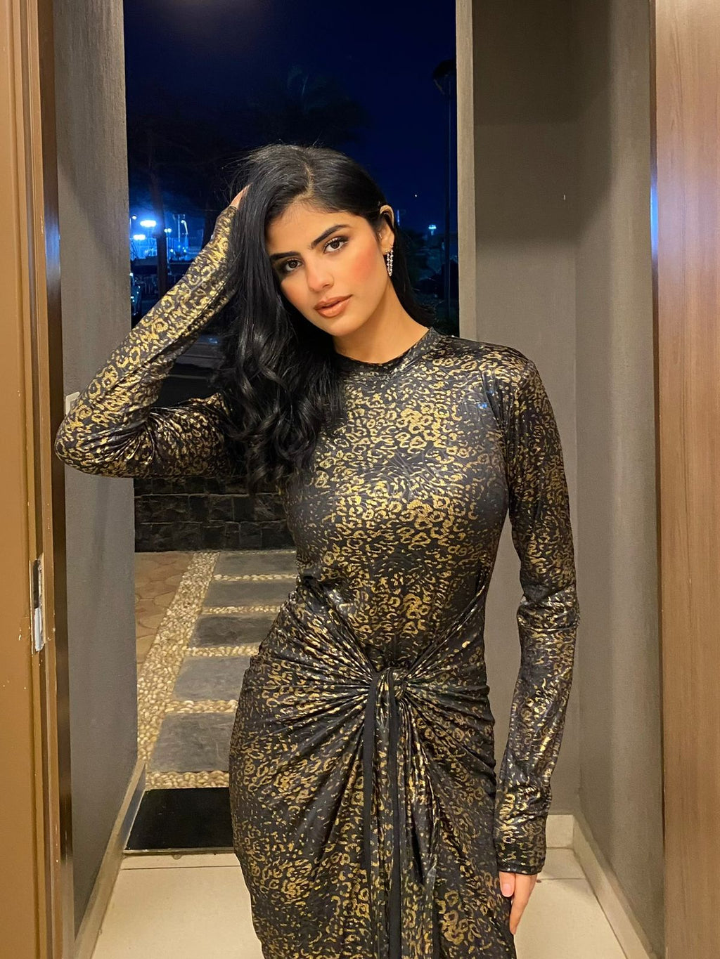 Maxi dress in gold
