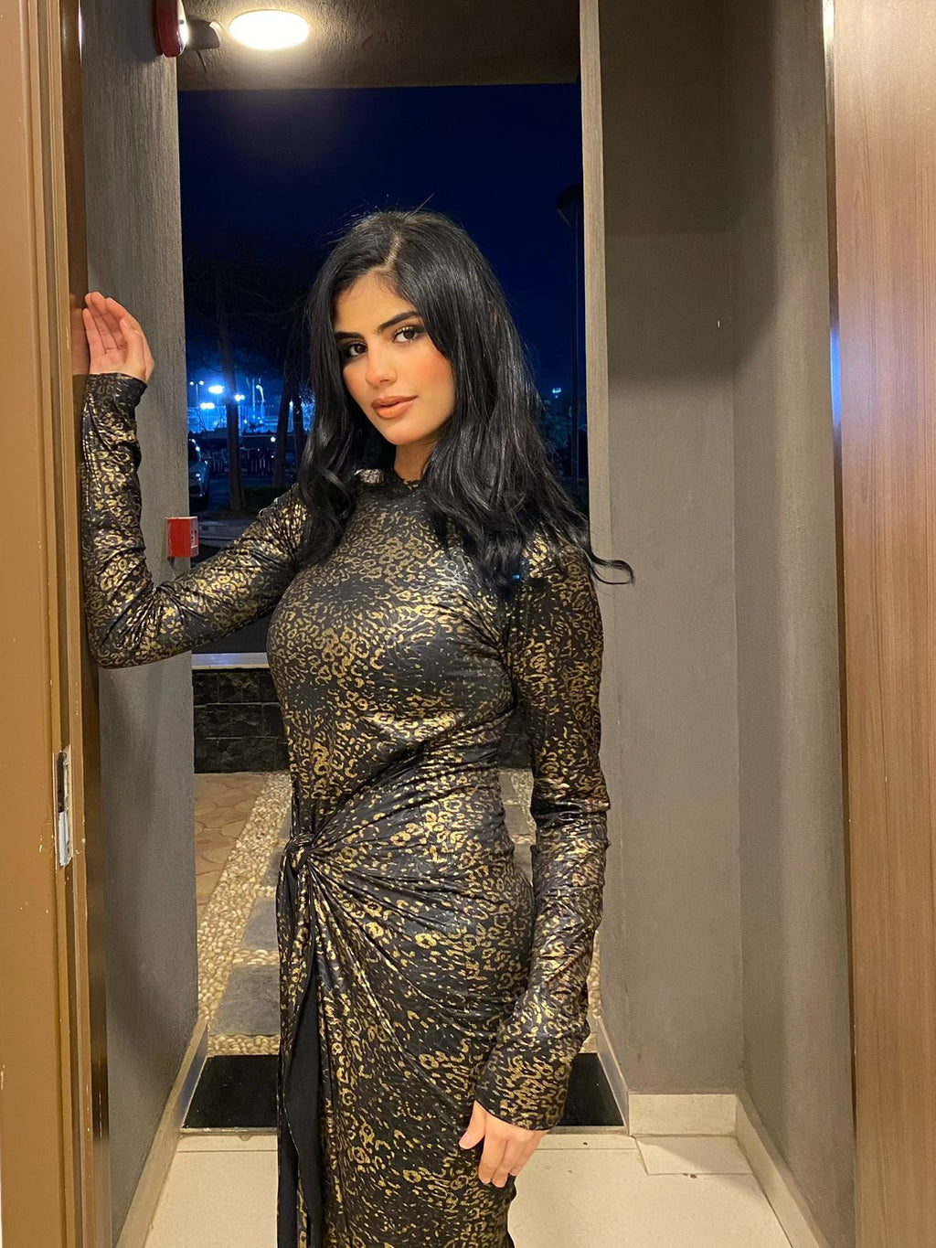 Maxi dress in gold