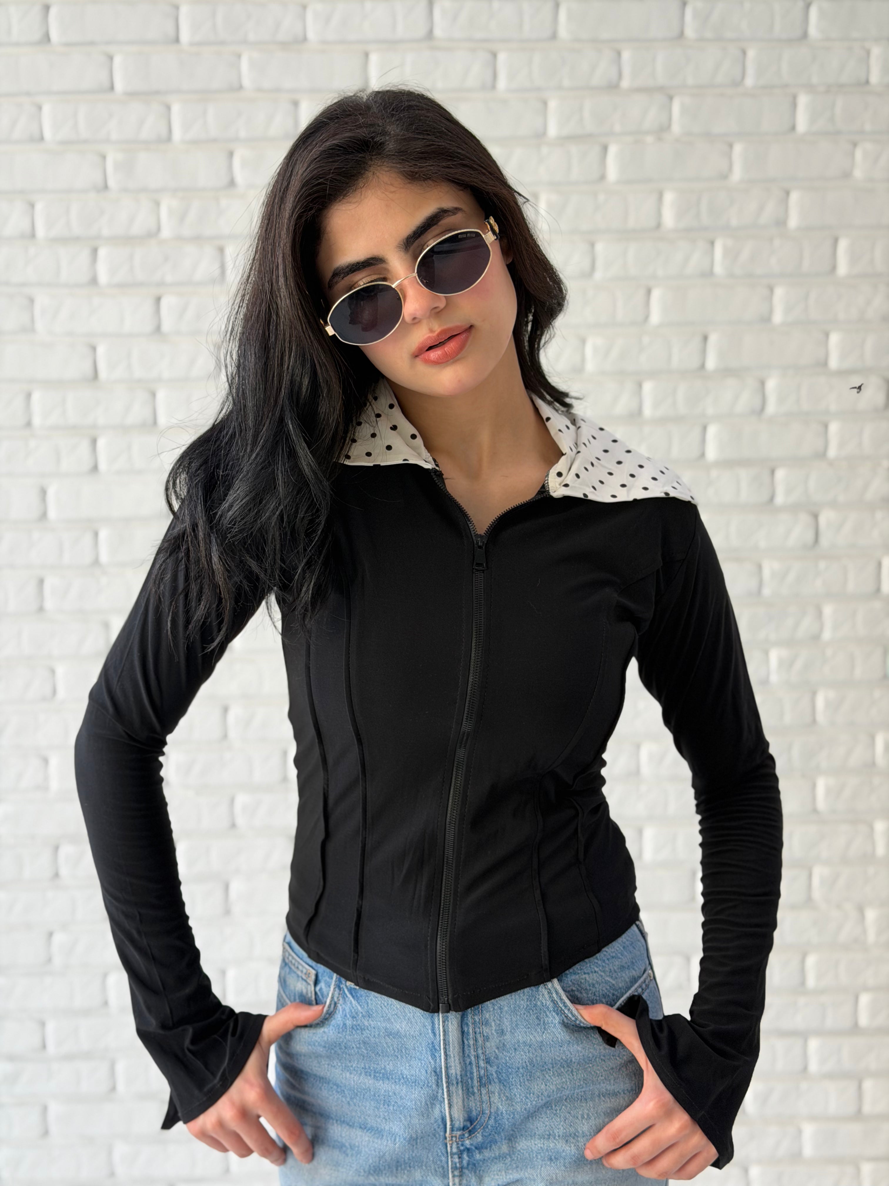 Leen White Collar Top