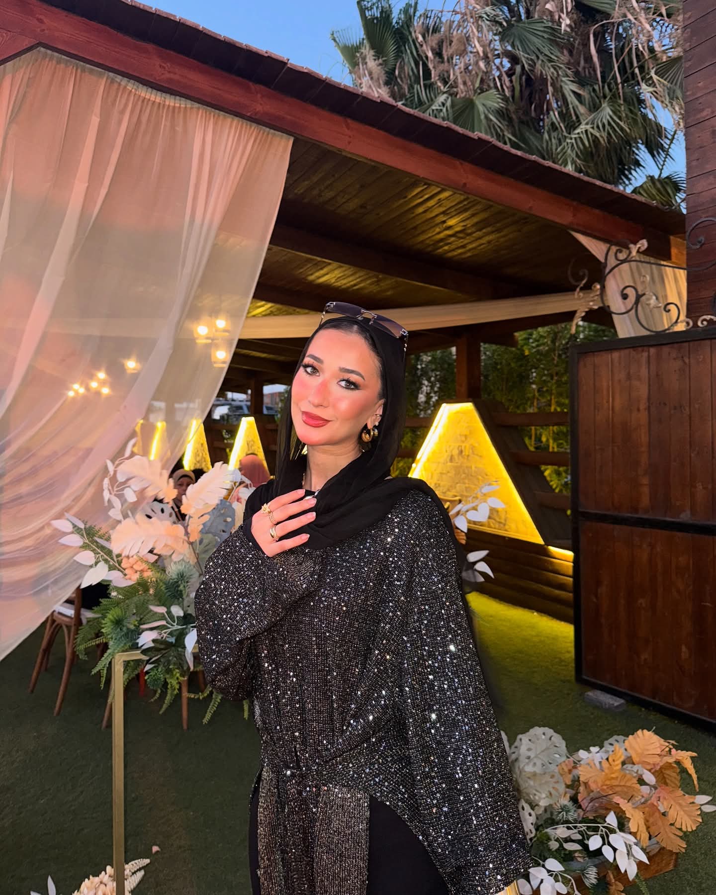 Black glittery maxi top
