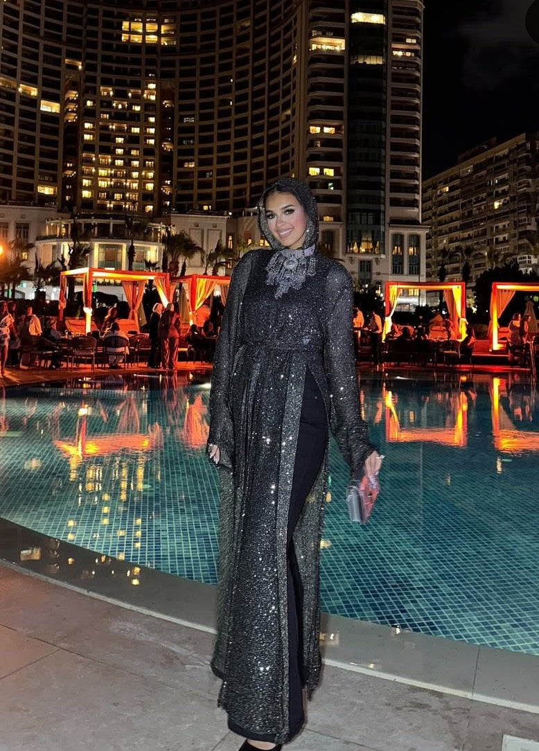 Black glittery maxi top