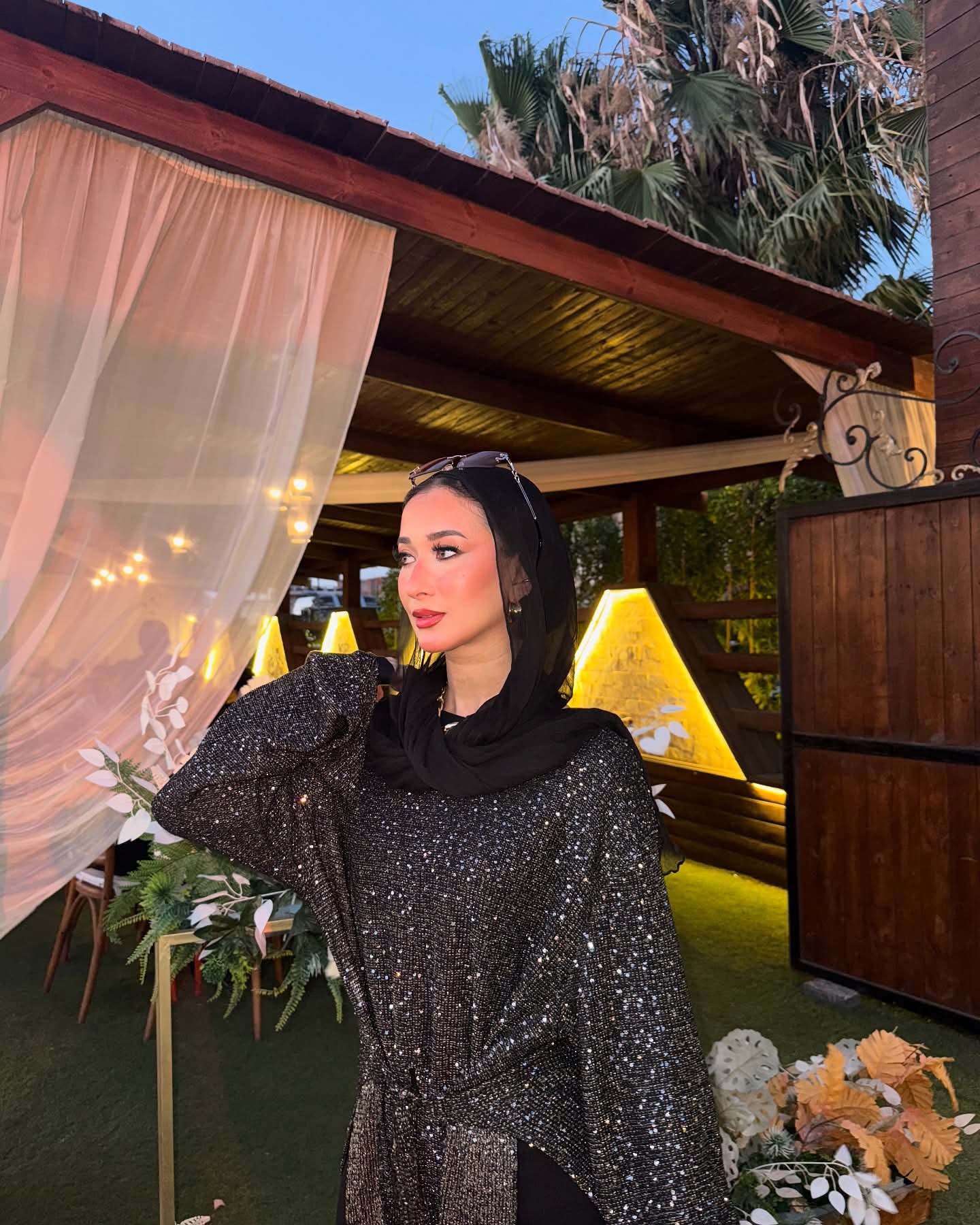 Black glittery maxi top