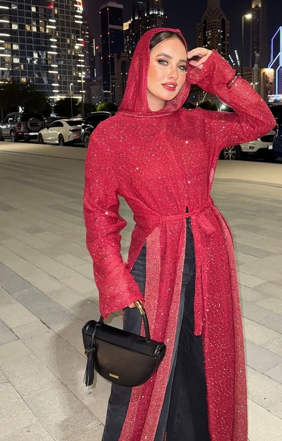 Red glittery maxi top