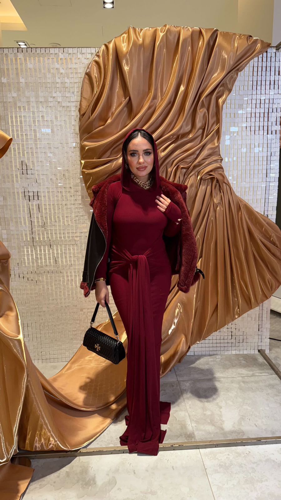 Hooded maxi dress