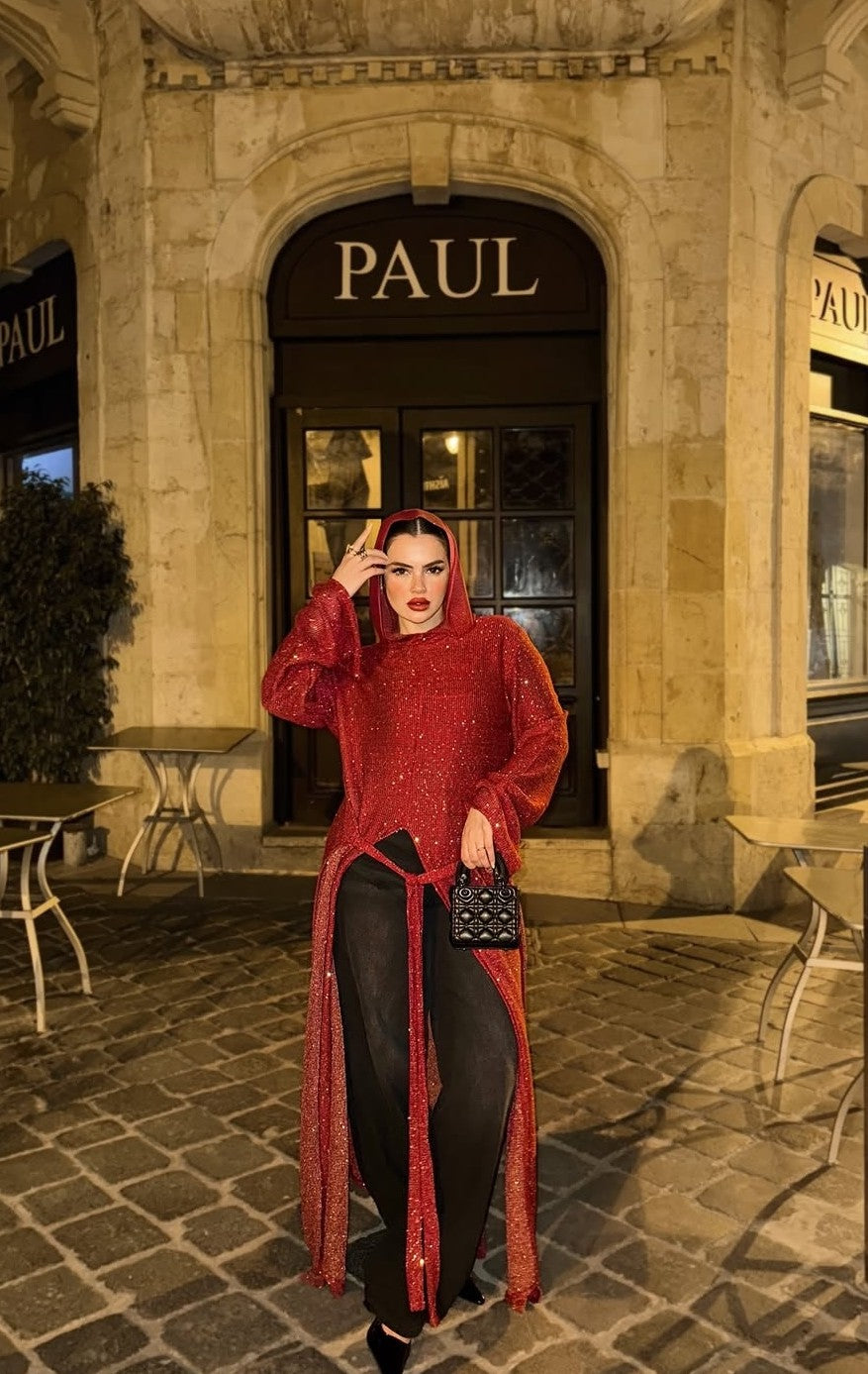 Red glittery maxi top