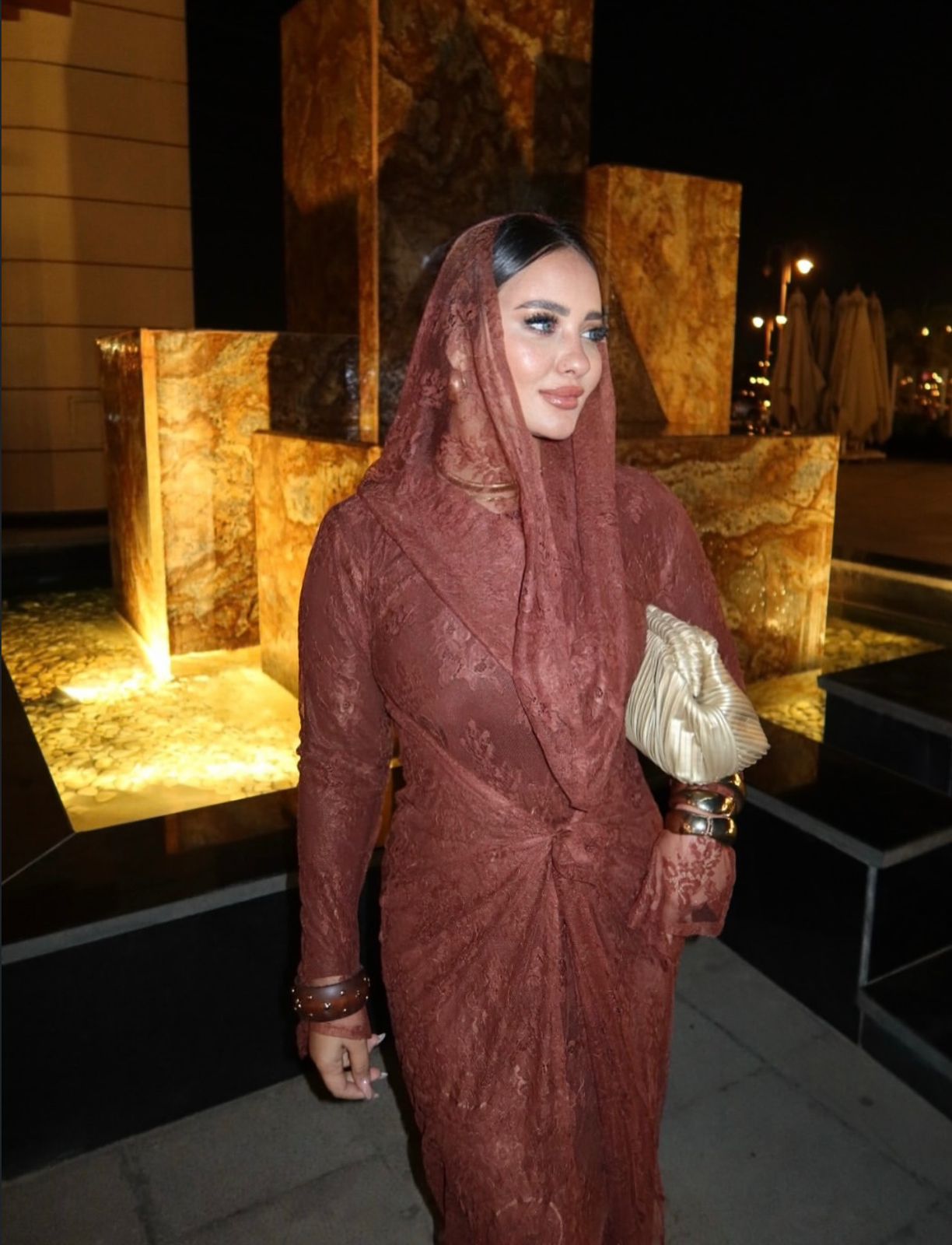 Brown lace dress