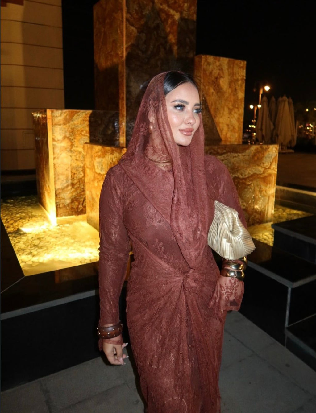 Brown lace dress