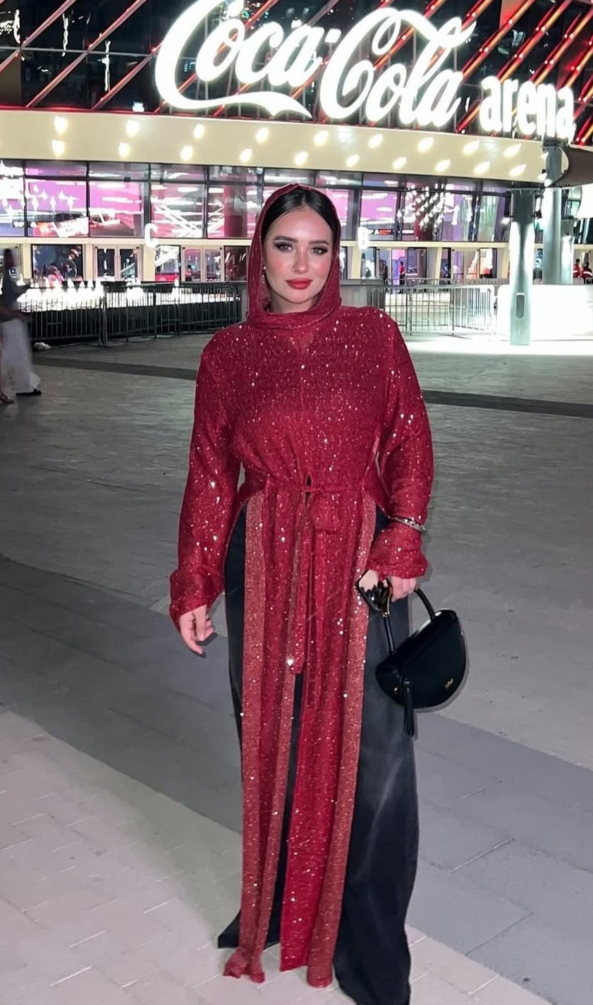 Red glittery maxi top
