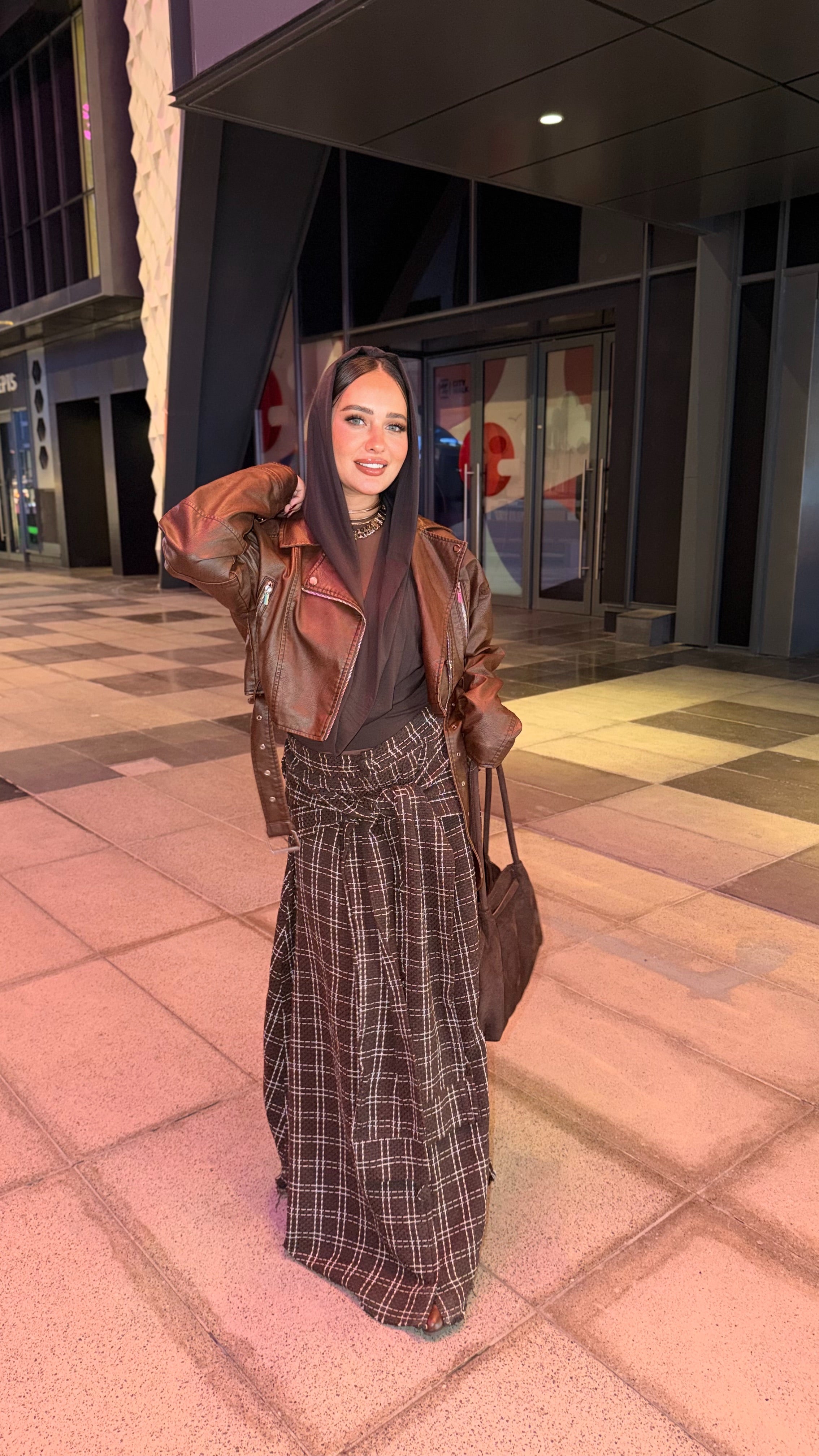 Carreaux wrapped skirt