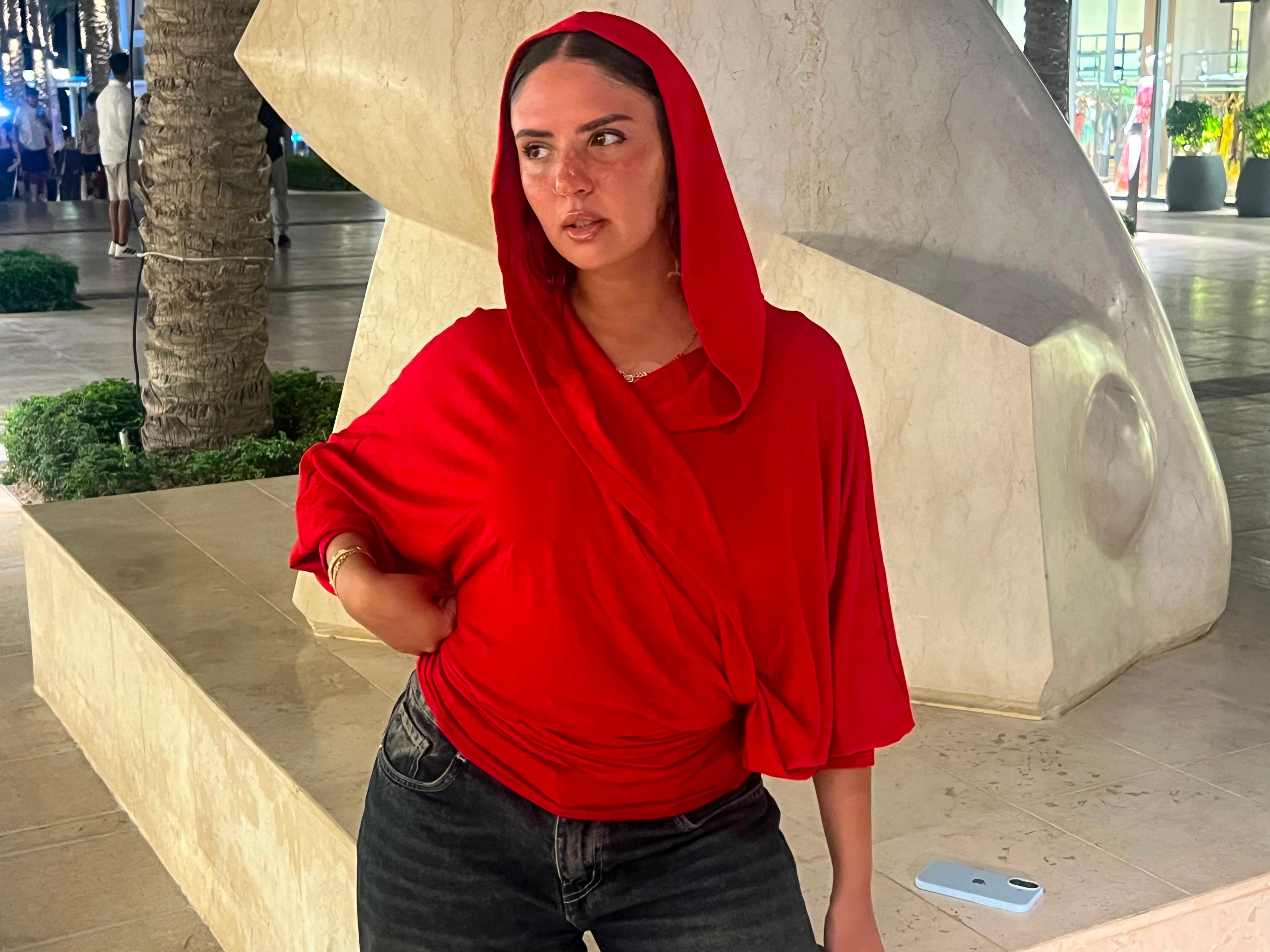 Hooded Top in Red