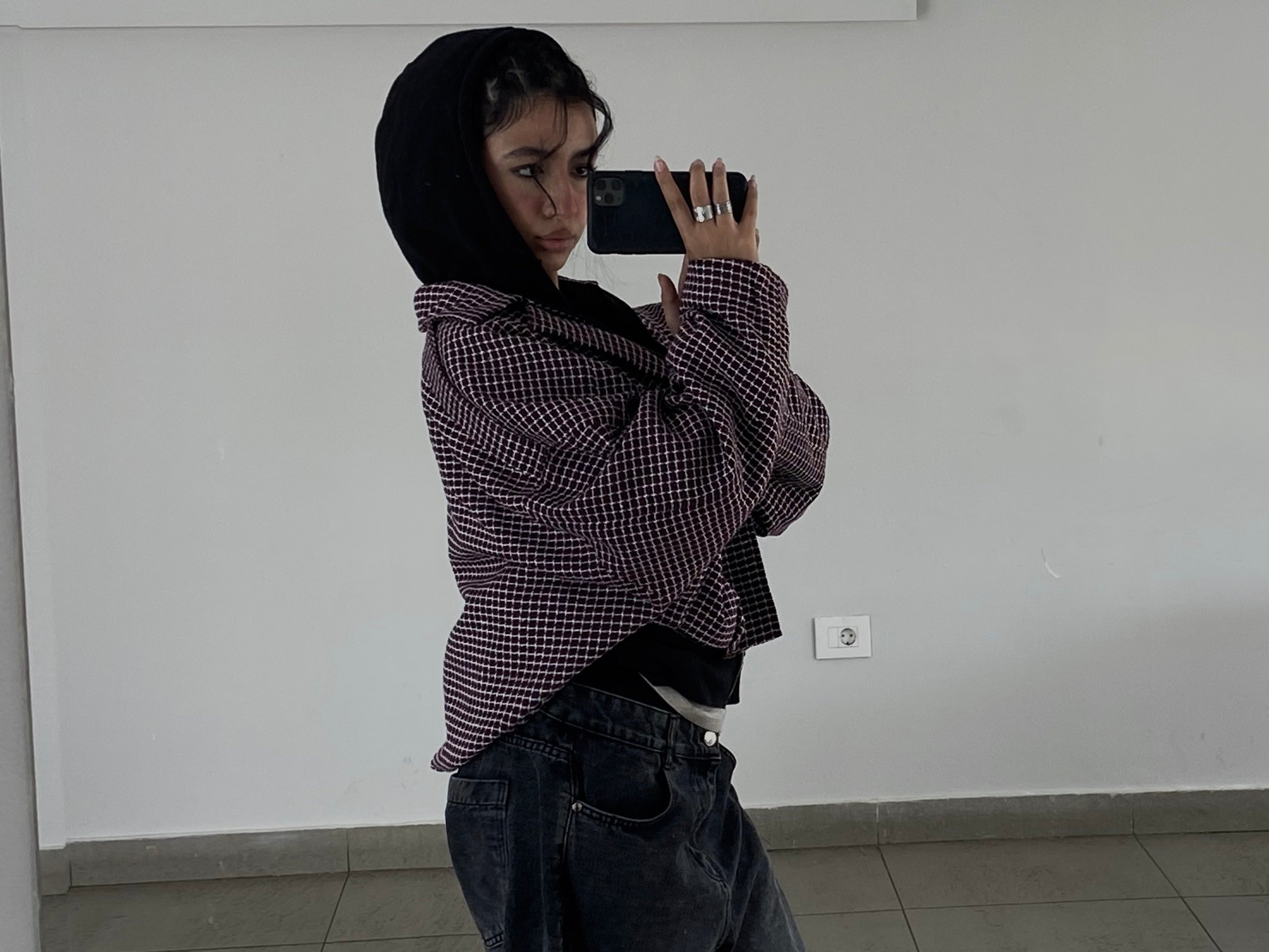 Boxy checkered shirt