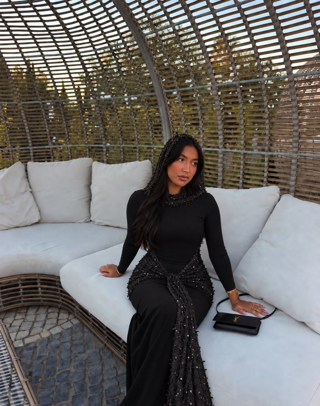 Midnight Bling Belt Dress