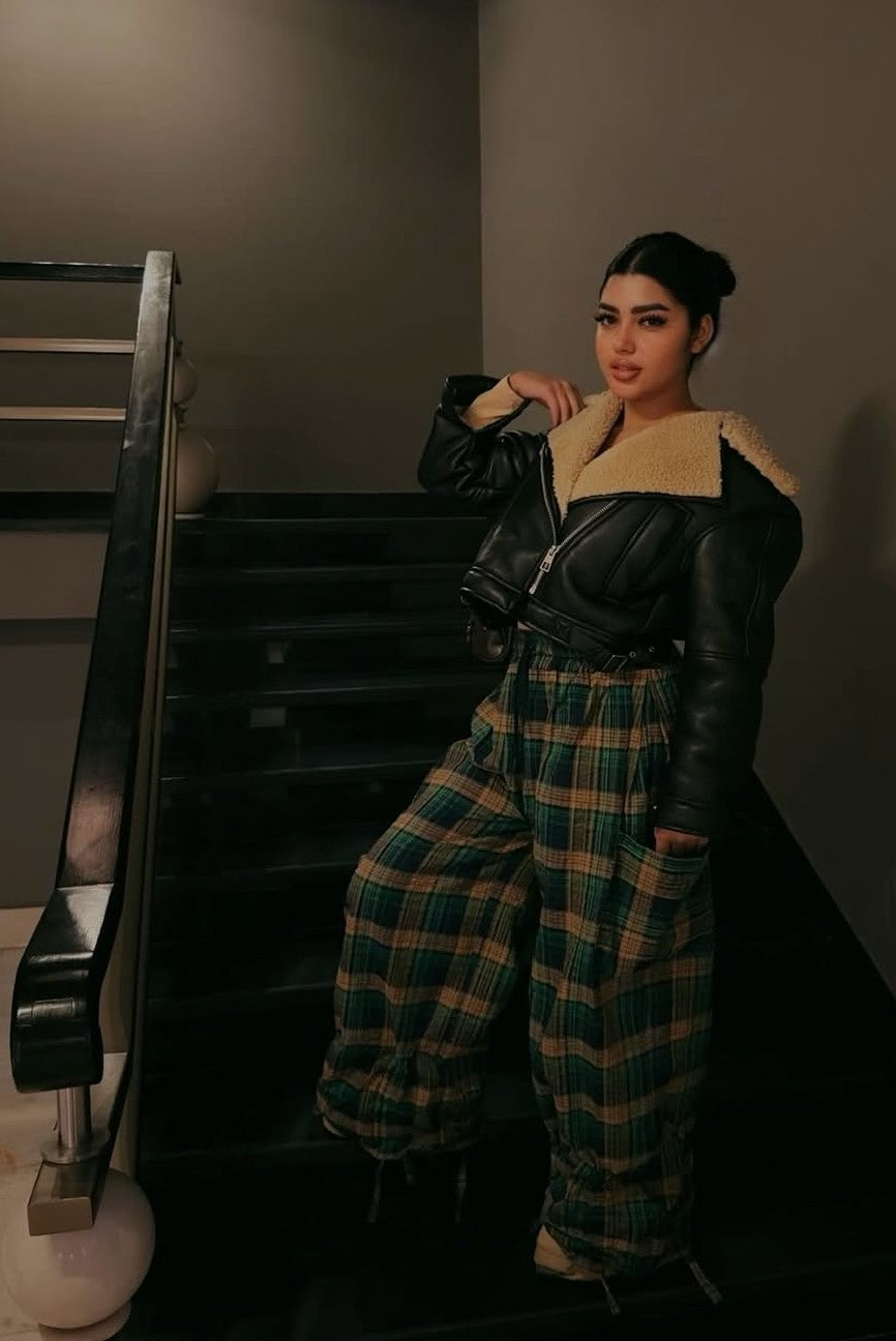Green carreaux pants