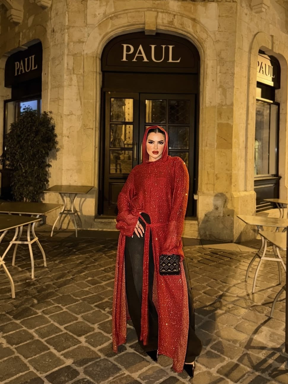 Red glittery maxi top
