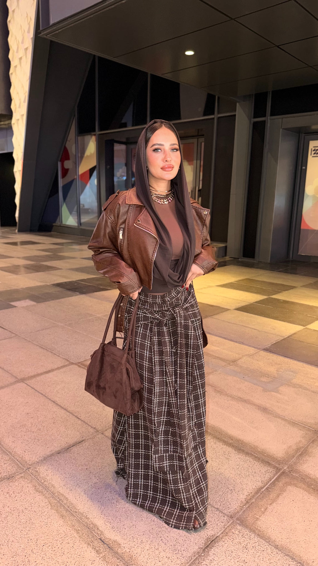 Carreaux wrapped skirt