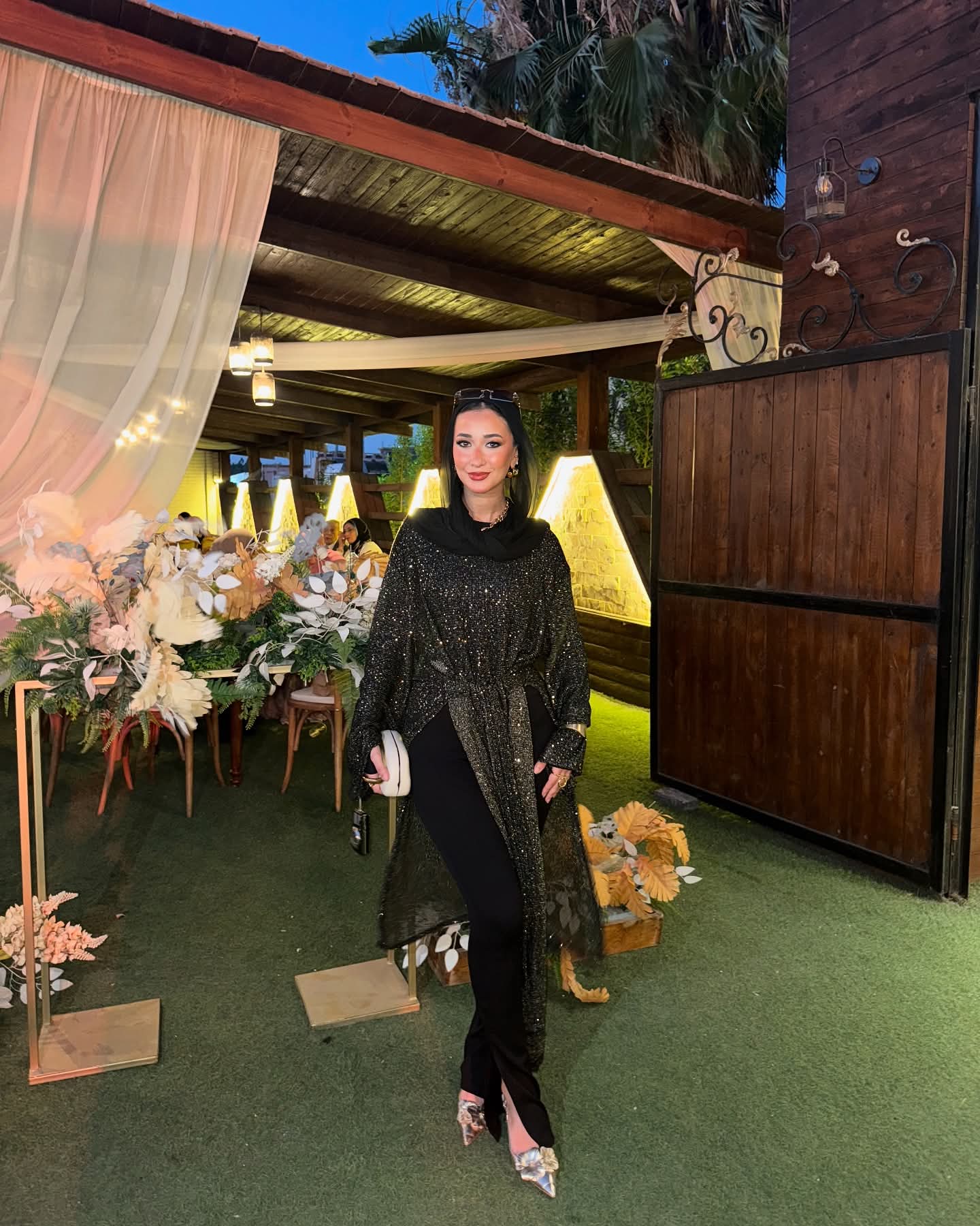 Black glittery maxi top