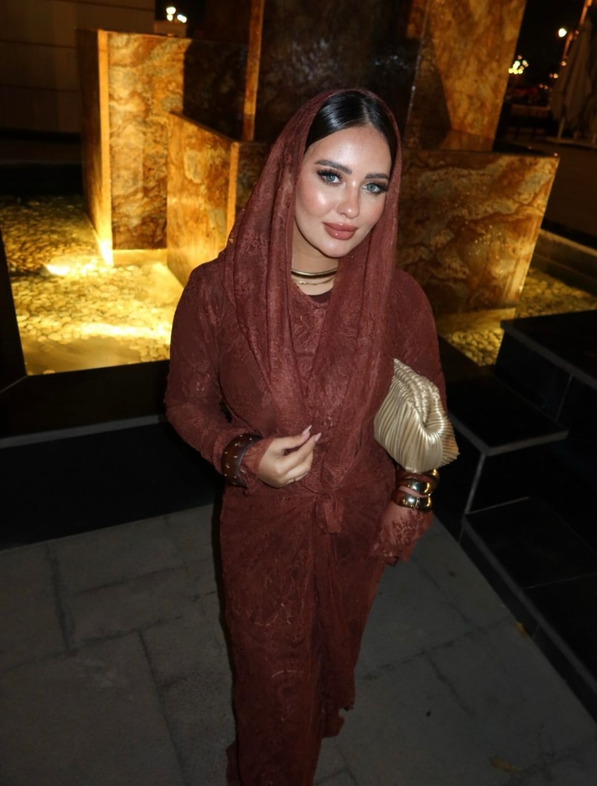 Brown lace dress