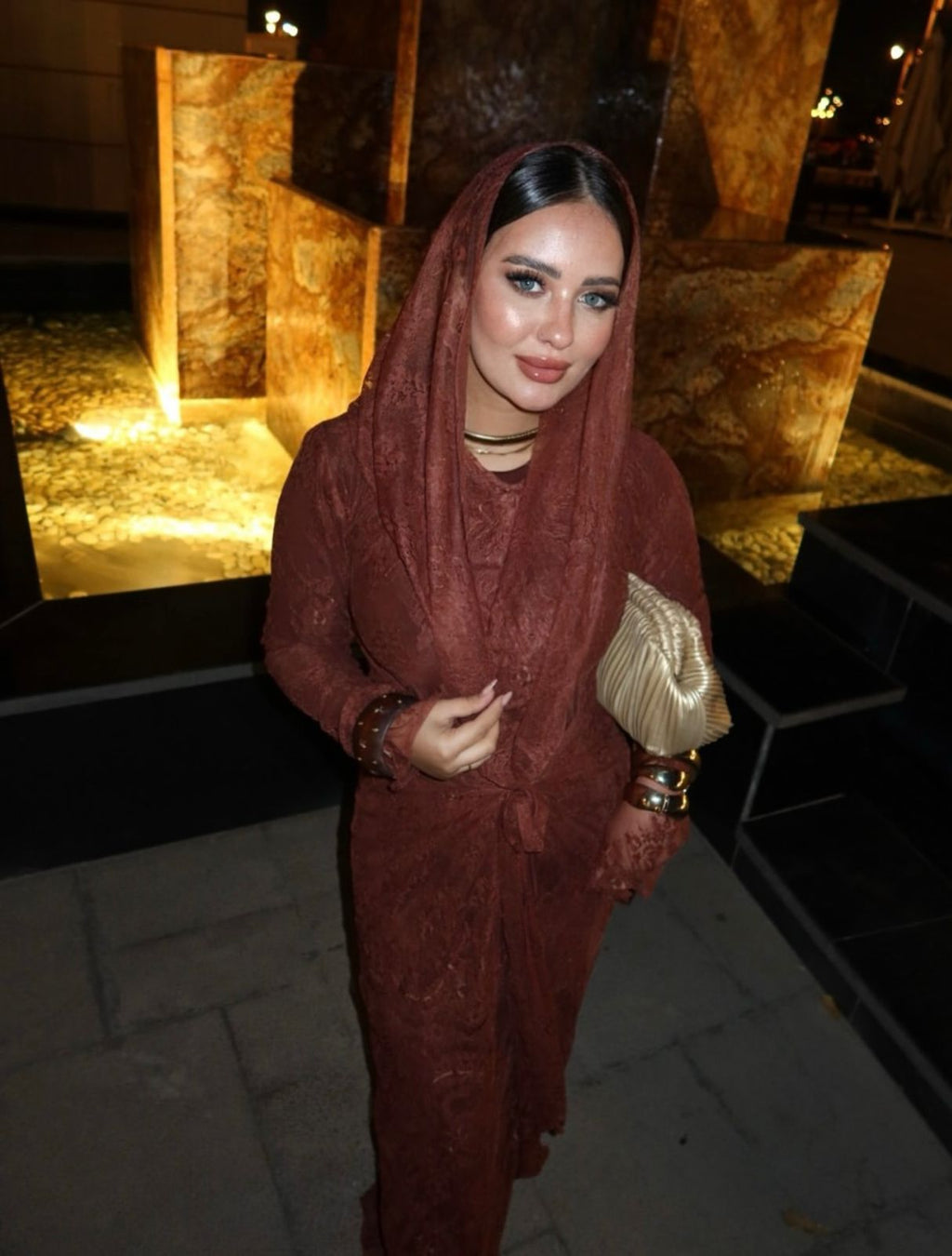 Brown lace dress