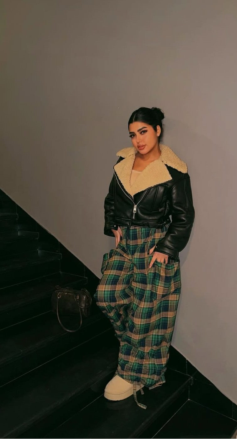 Green carreaux pants