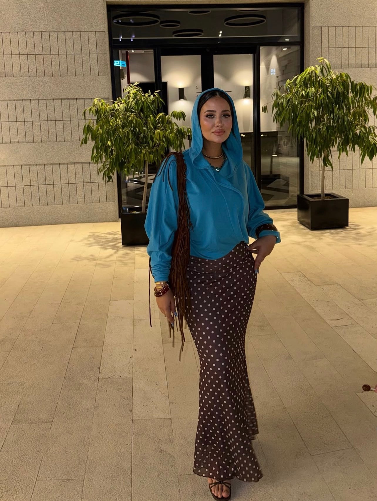 Hooded Top in Turquoise