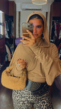 Hooded Striped Ribbed Top