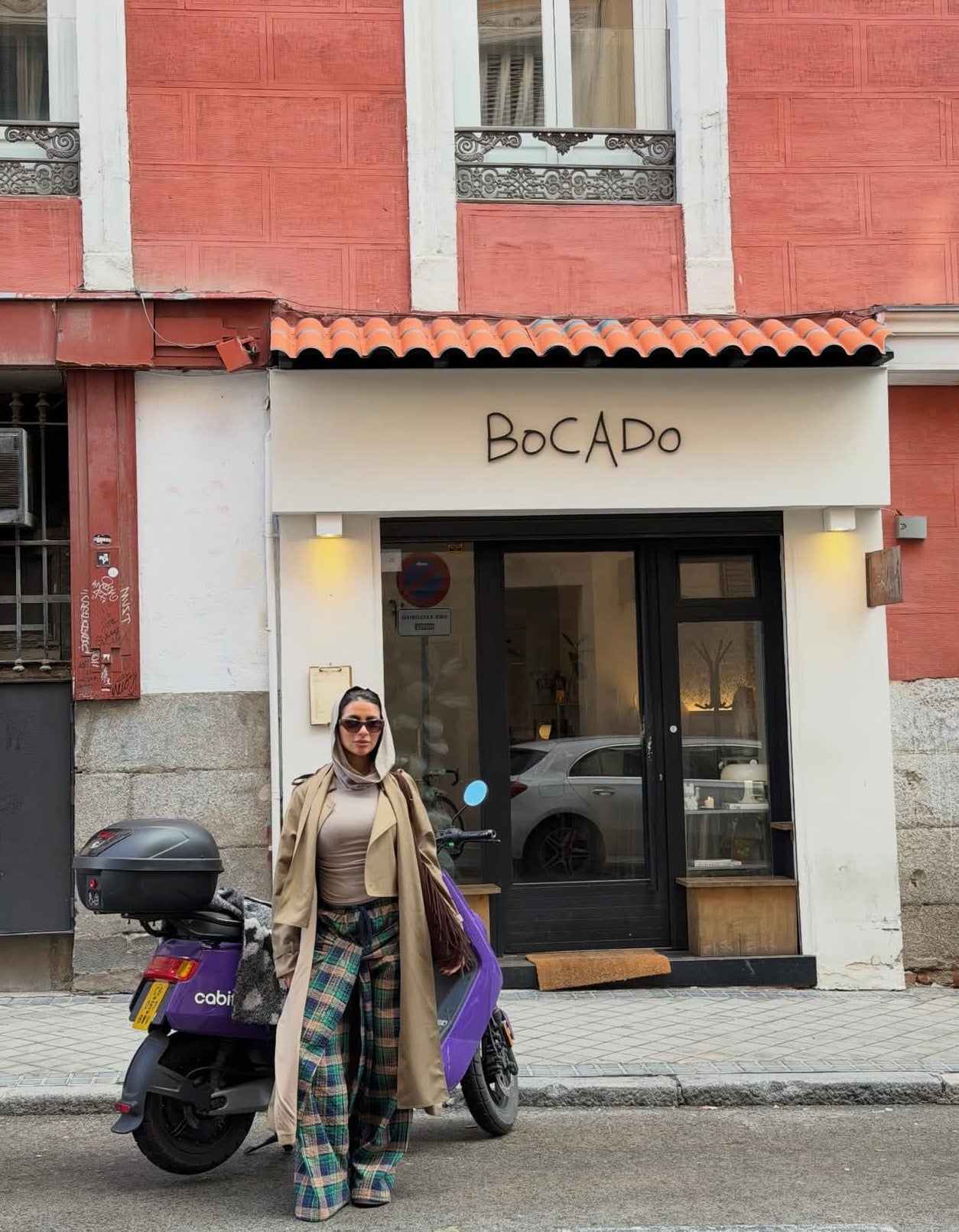 Wrapped wide leg carreaux green pants