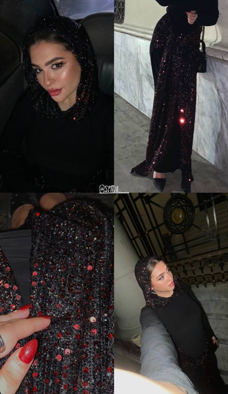 Blingy red belted hooded dress