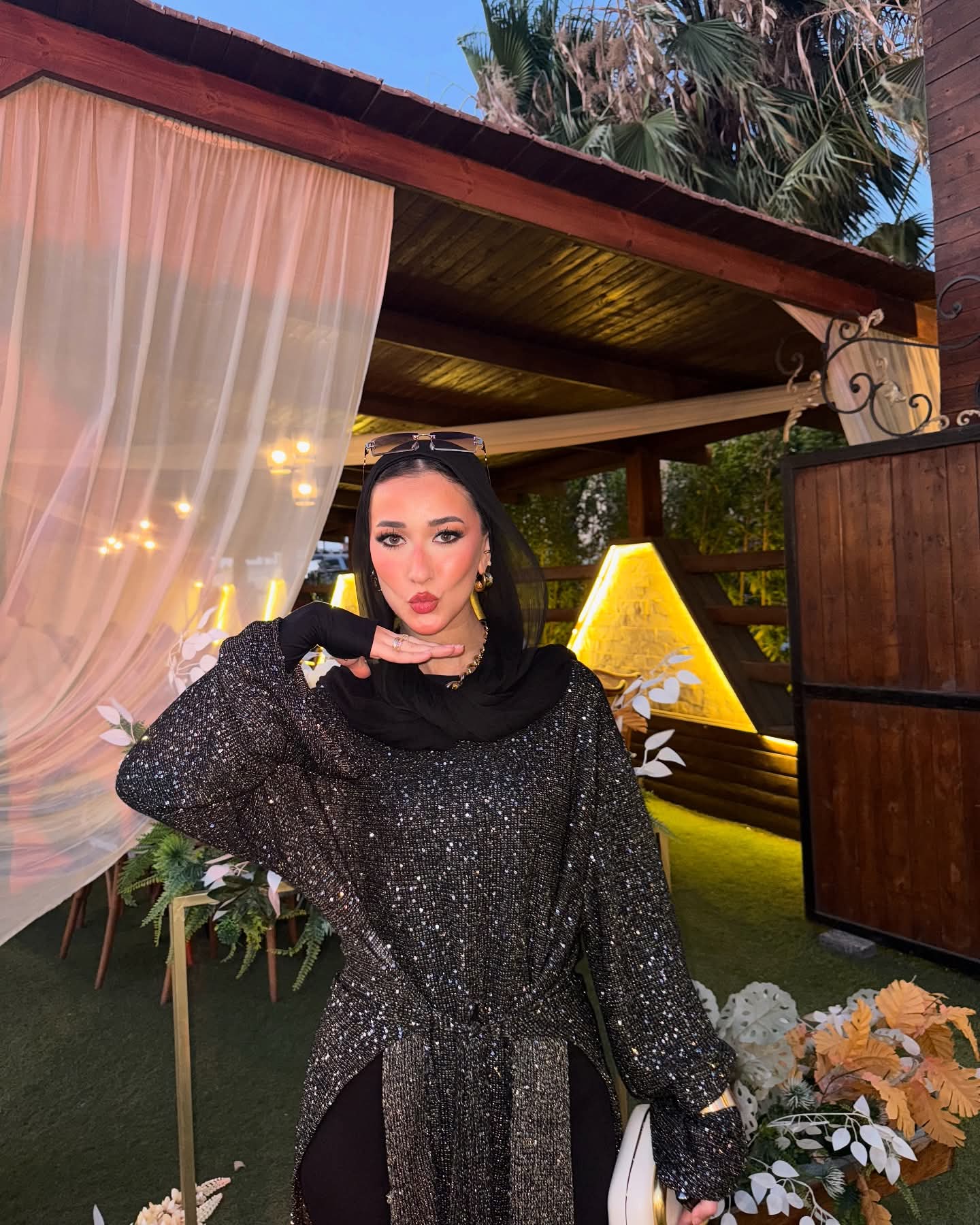 Black glittery maxi top