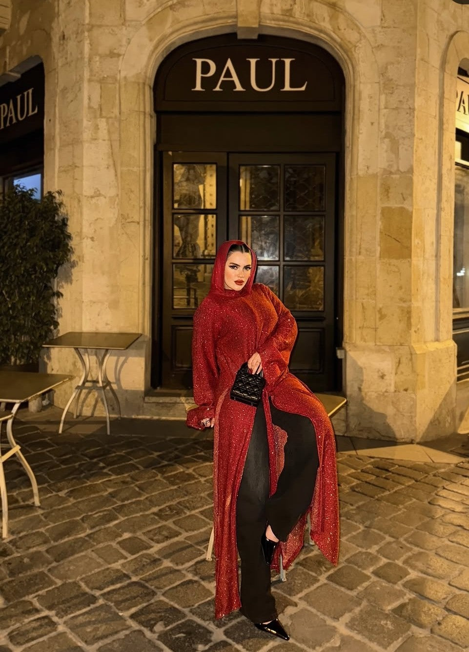 Red glittery maxi top
