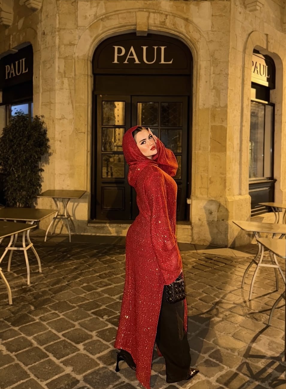 Red glittery maxi top