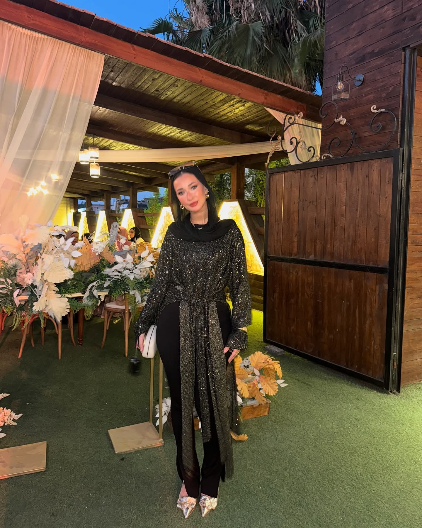 Black glittery maxi top