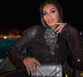 Black glittery maxi top