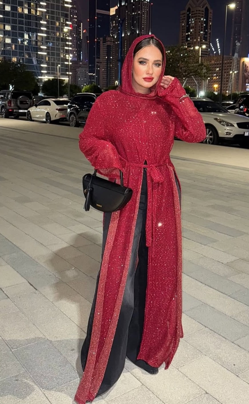 Red glittery maxi top