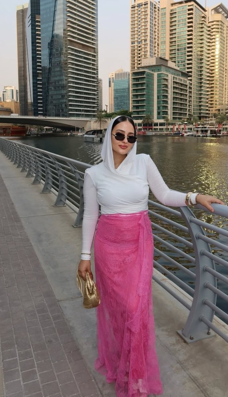 Sunkissed blush skirt