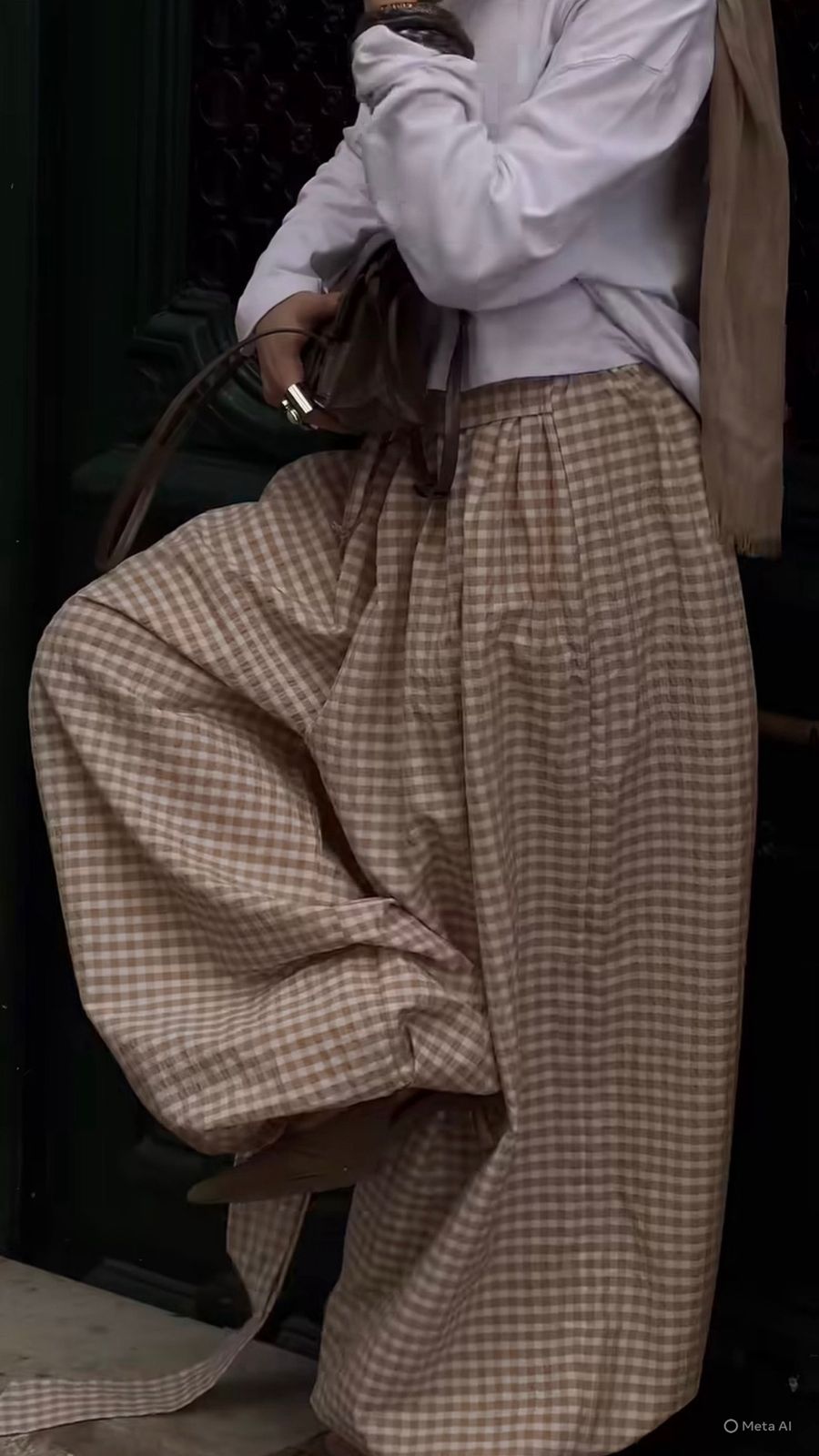 Balloon biege checkmate pant