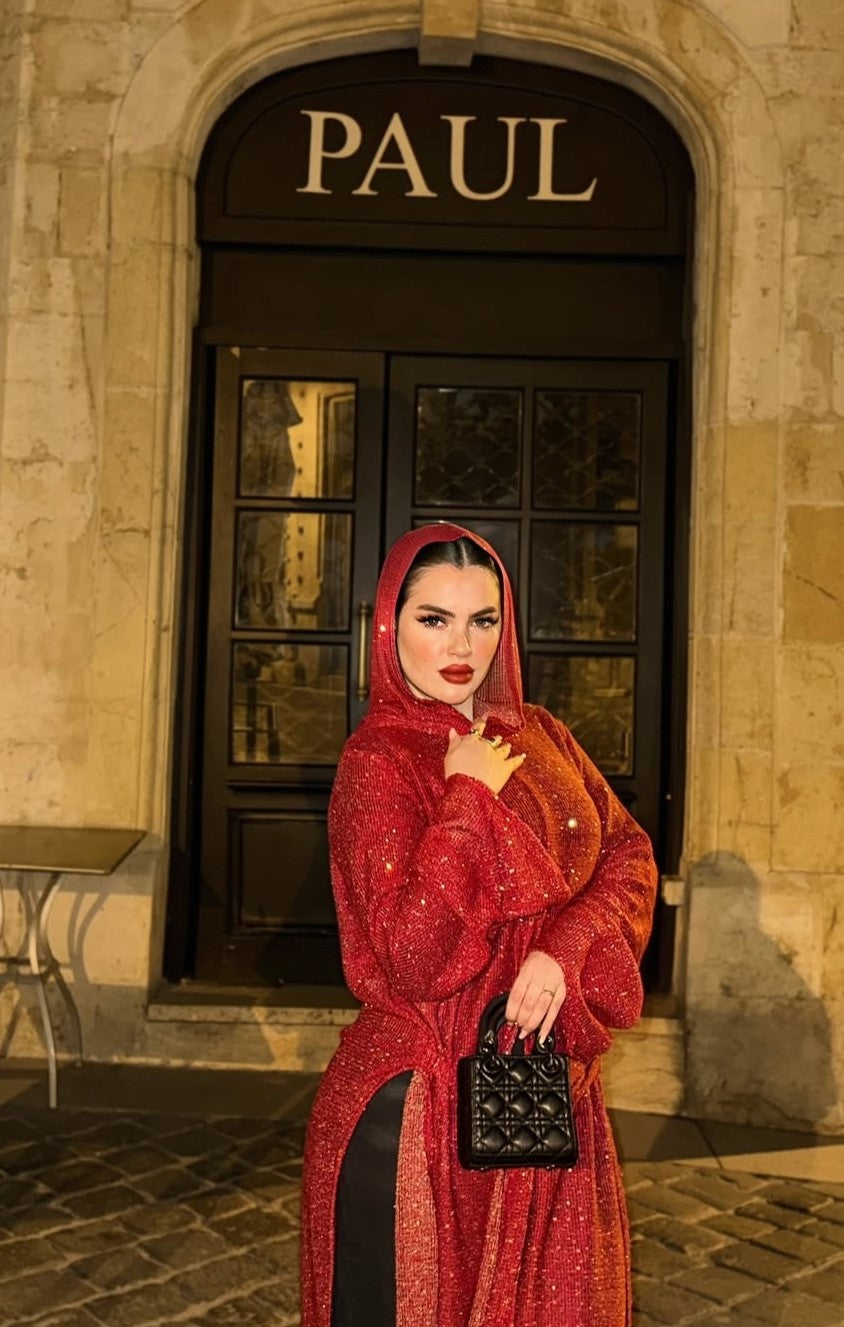 Red glittery maxi top