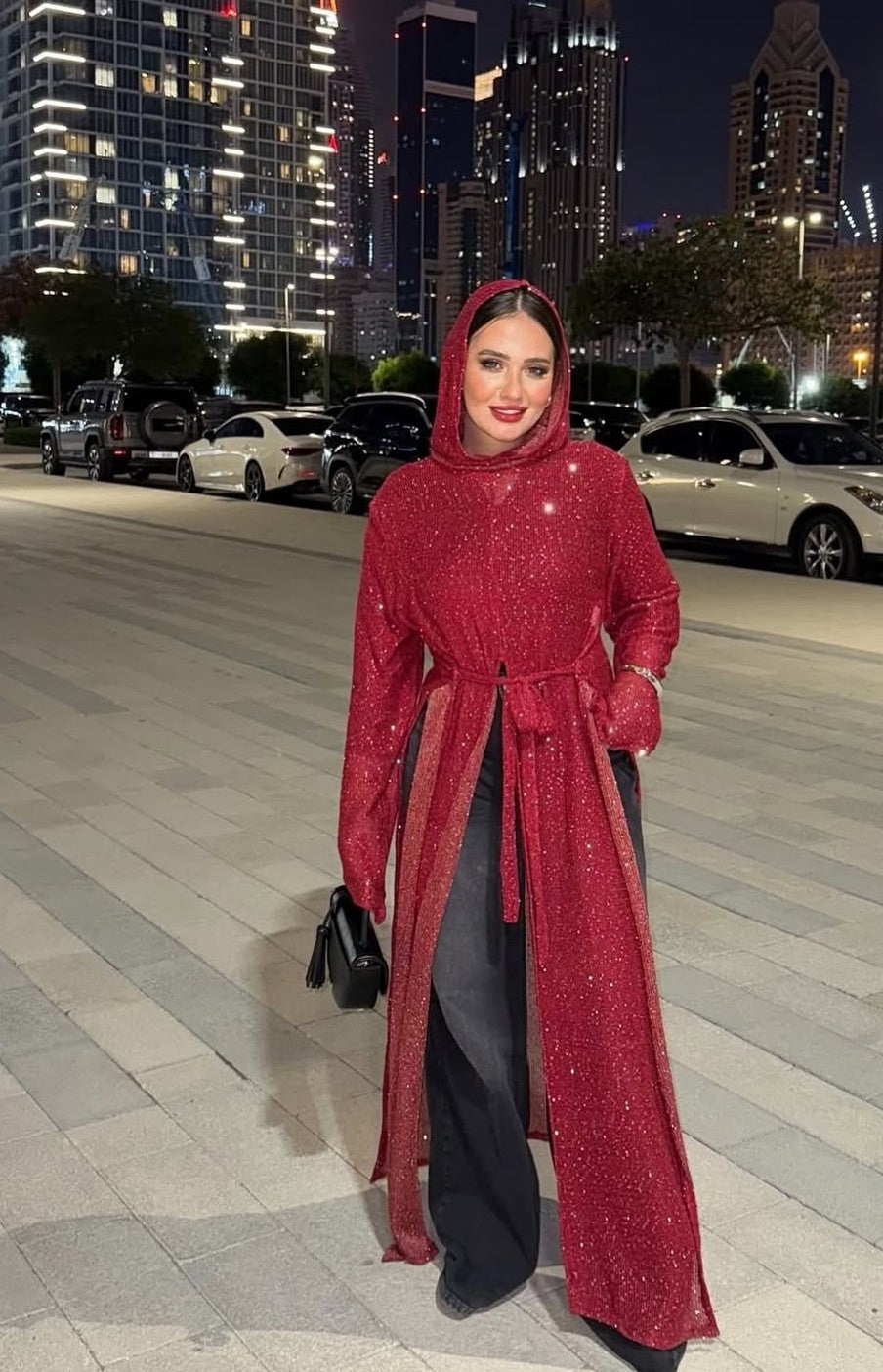 Red glittery maxi top
