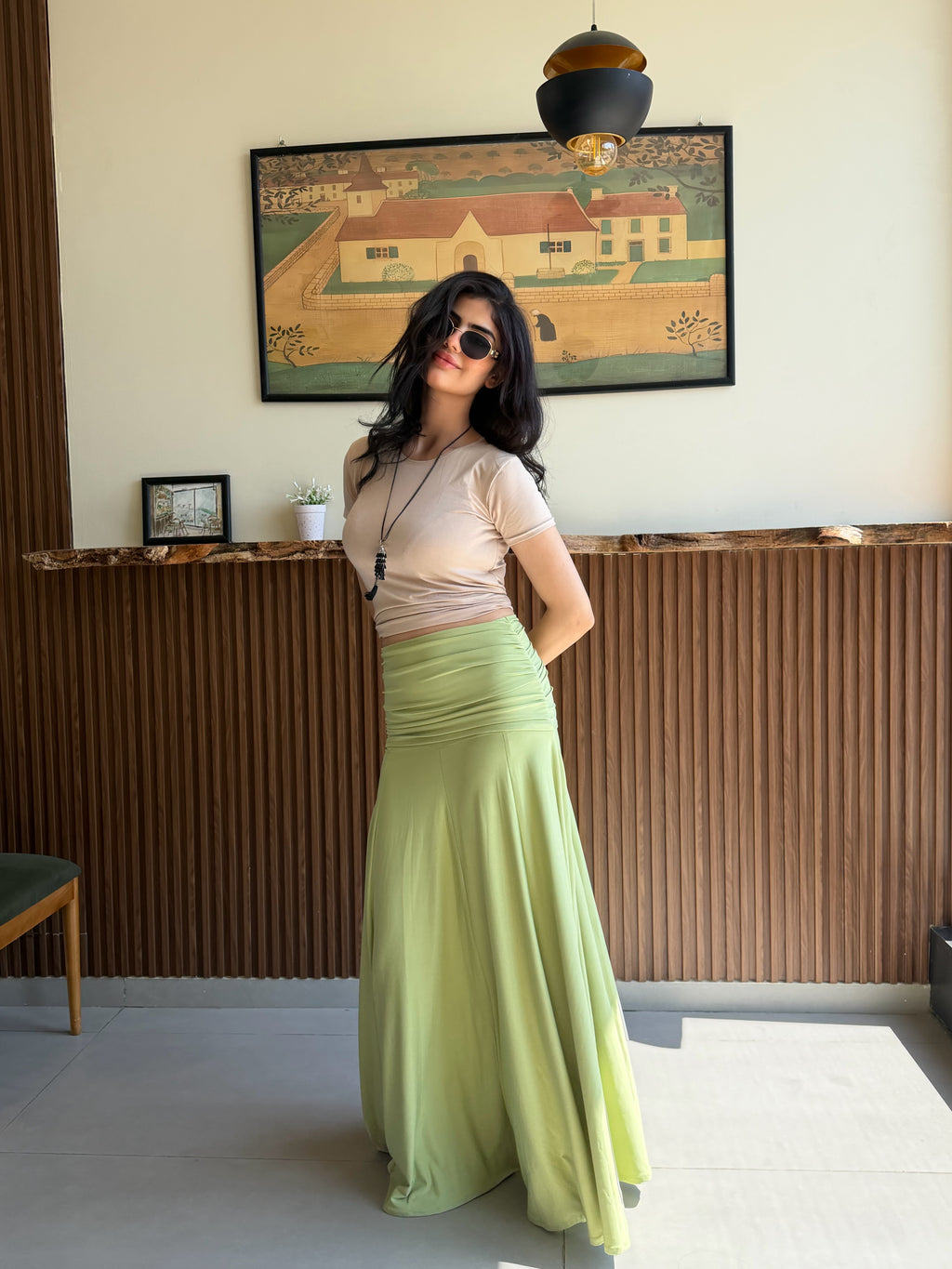 Leen skirt in pastel green