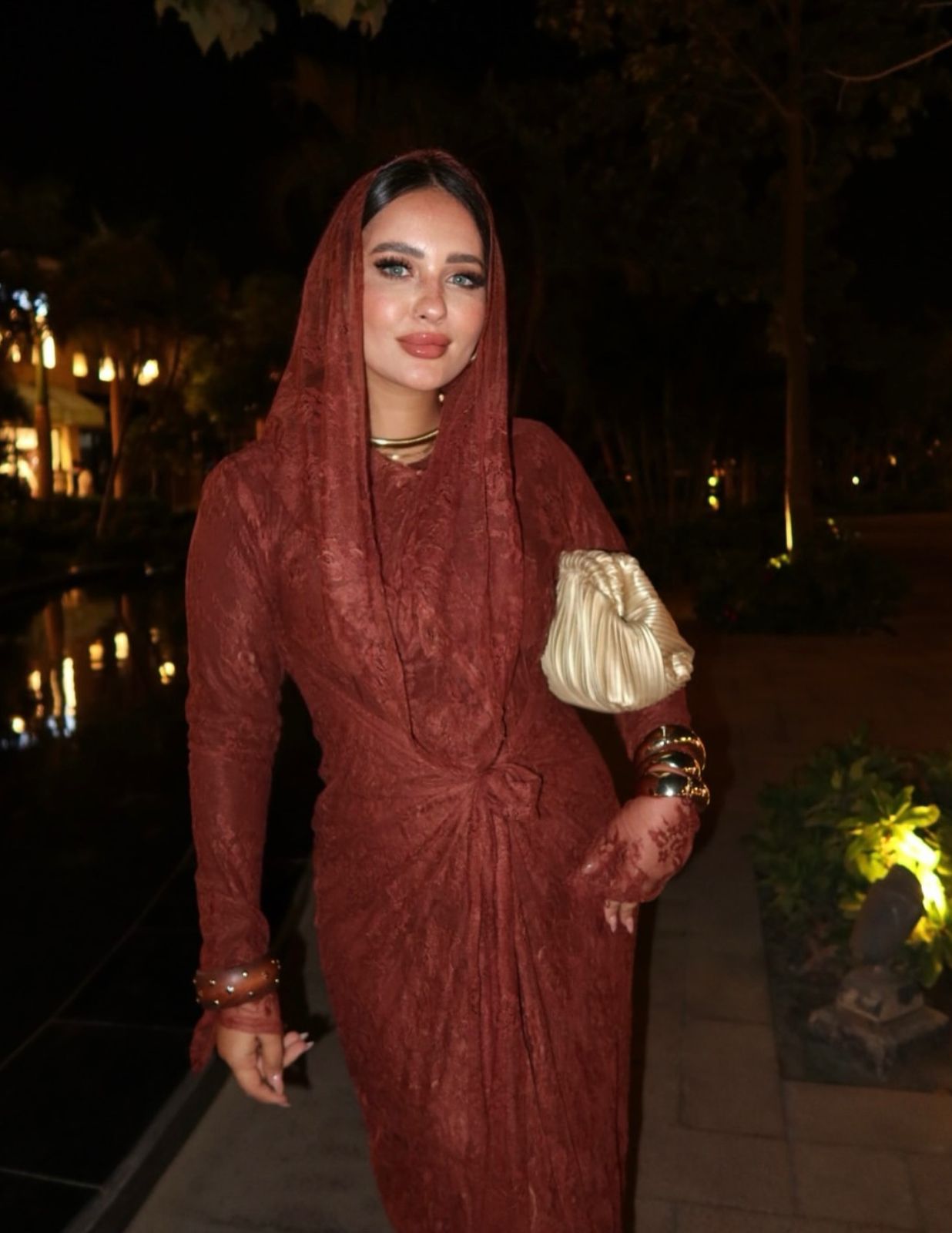 Brown lace dress