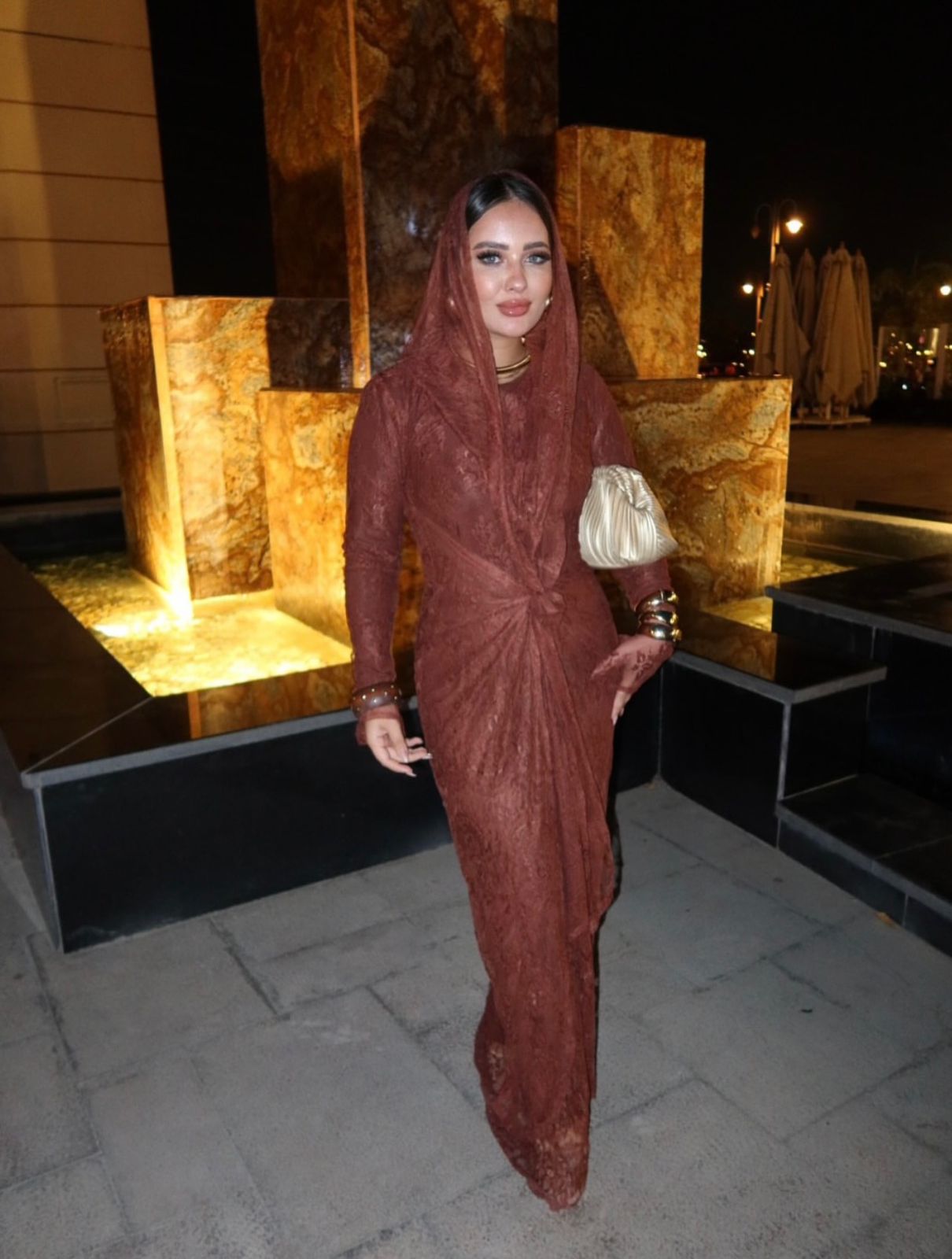 Brown lace dress